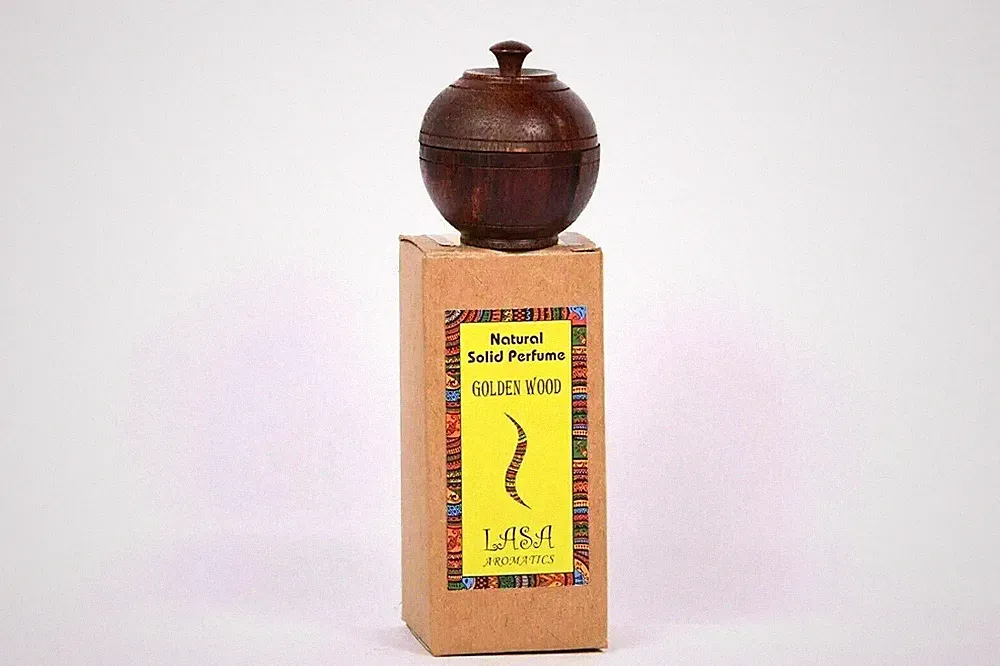 Lasa Golden Wood Solid Perfume 6g Natural Pure Unisex Body Fragrance
