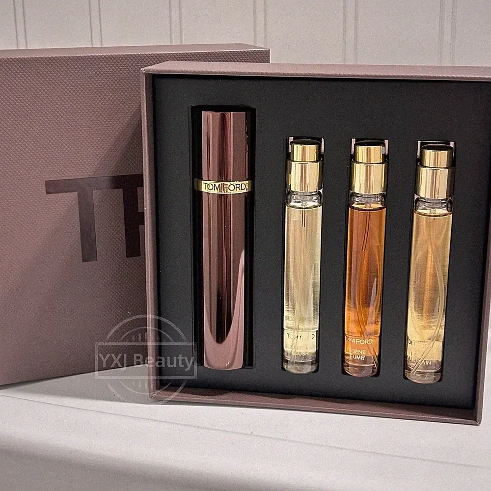 New Tom Ford Private Blend Woods Fragrance Travel Set~3x 10ml Spray+1 Atomizer