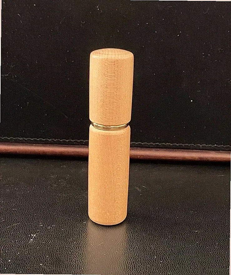 Solid Wood Maple Mini Refillable Travel Portable Perfume Spray Pump Bottle 5ml