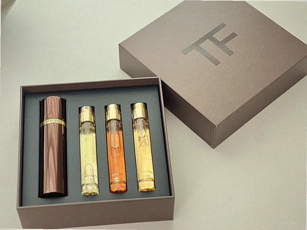Tom Ford Private Blend Woods Collection Set, 3 pcs Travel Spray & 1 Atomizer,NIB